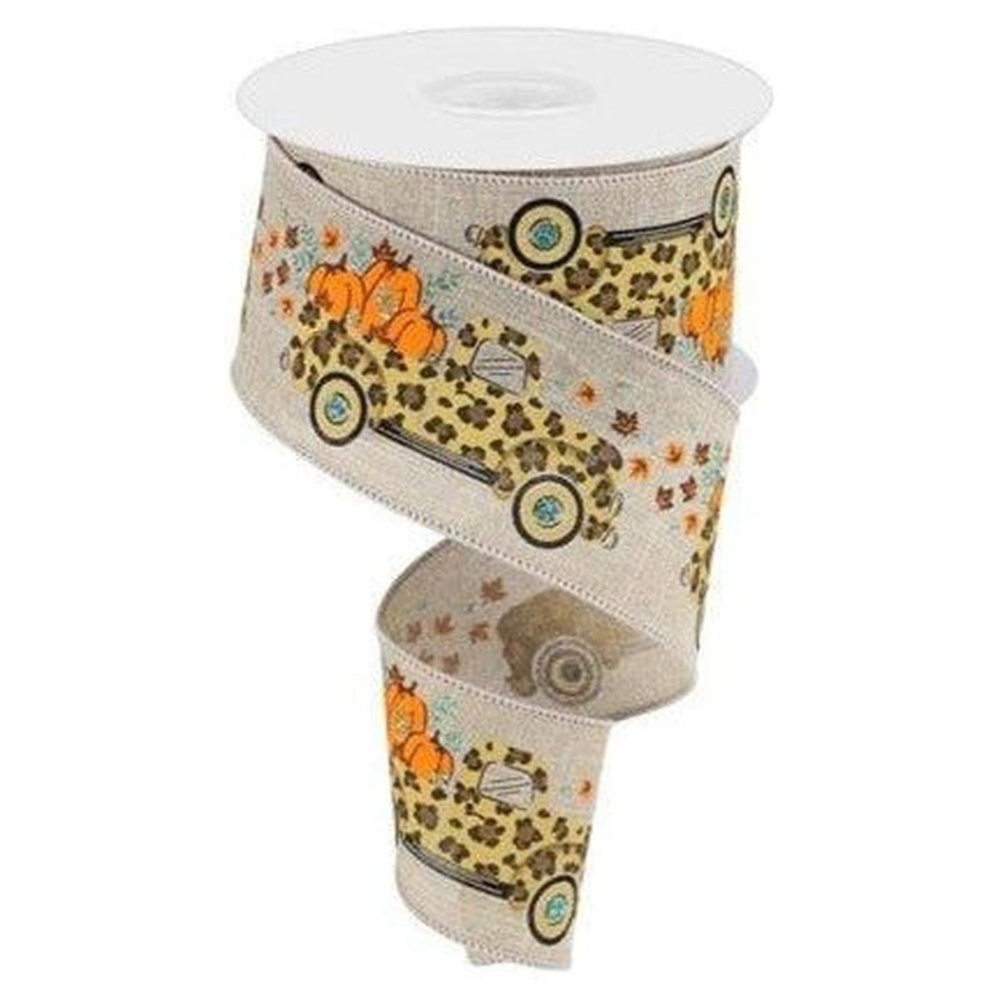 2.5" Leopard Truck Royal Ribbon: Natural (10 Yards)