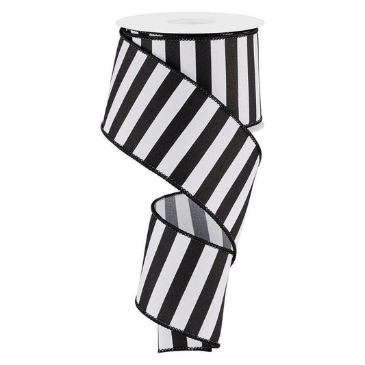 2.5" Medium Horizontal Stripe Ribbon: Black (10 Yard)