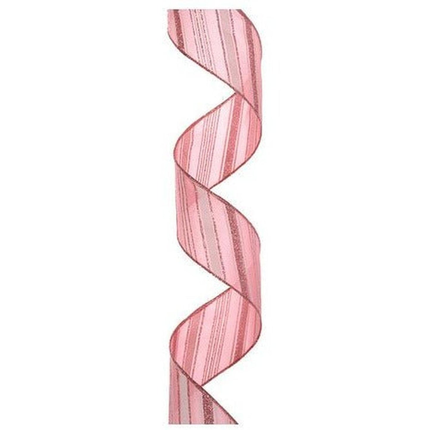 2.5" Peppermint Stripe Ribbon: Pink/White (10 Yards)