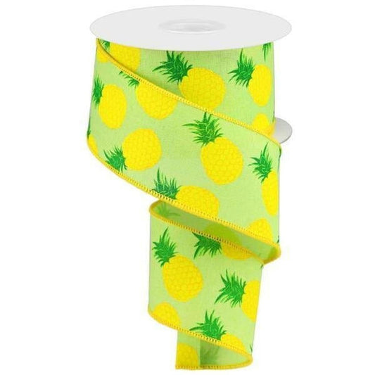 2.5" Pineapple Royal Ribbon: Green (10 Yards)