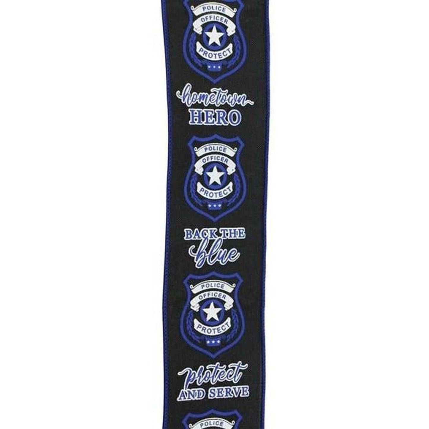 2.5" Police Badge Ribbon: Black (10 Yards)