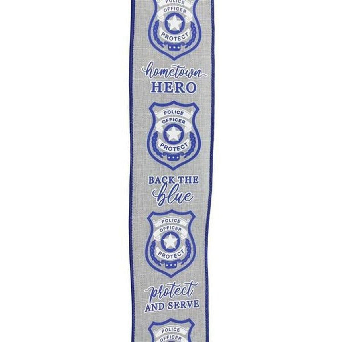 2.5" Police Badge Ribbon: Grey  (10 Yards)