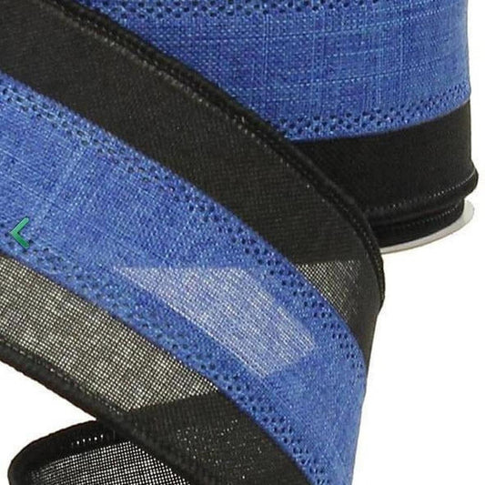 2.5" Police Support Ribbon: Black & Blue (10 Yards)