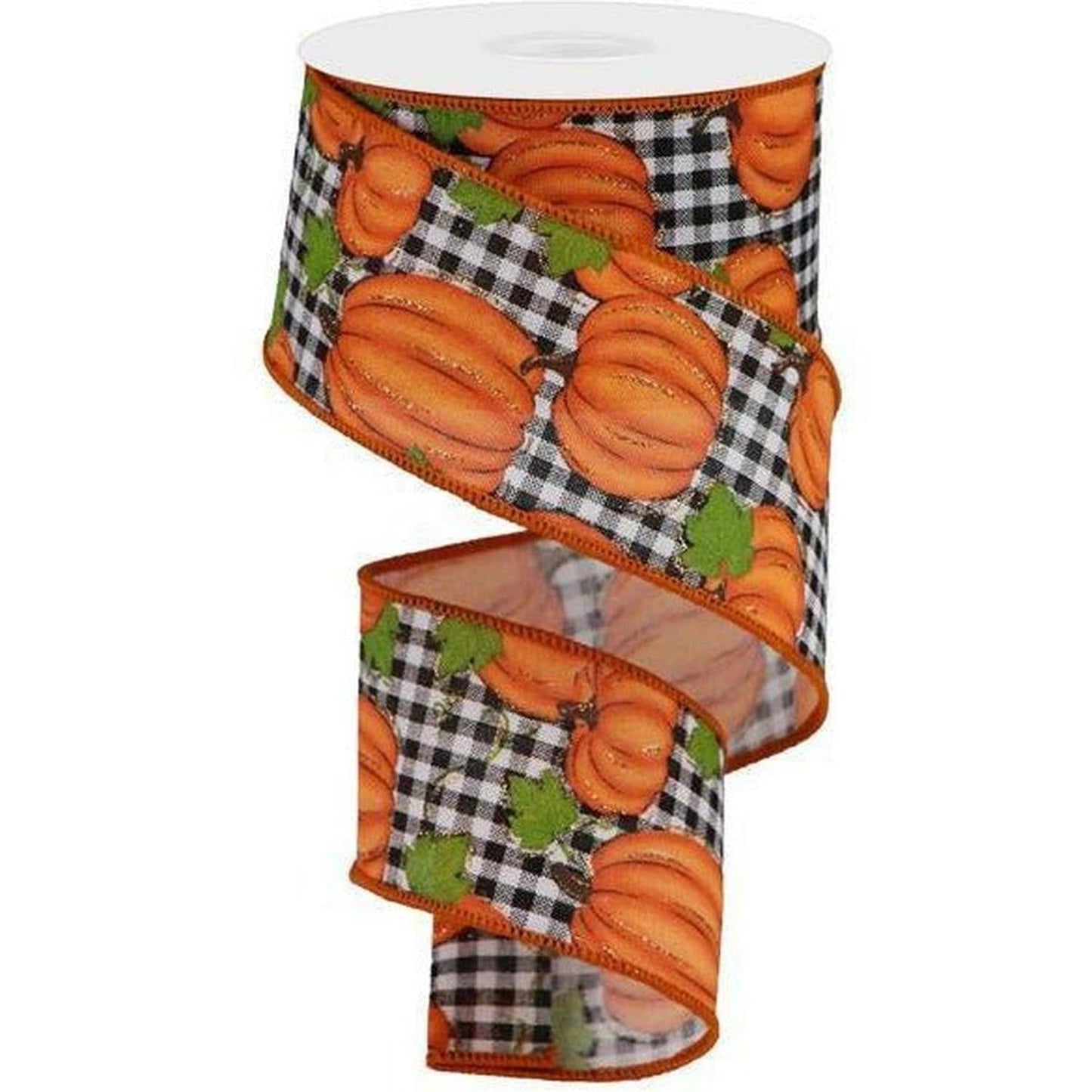 2.5" Pumpkin Patch Ribbon: Check (10 Yards)