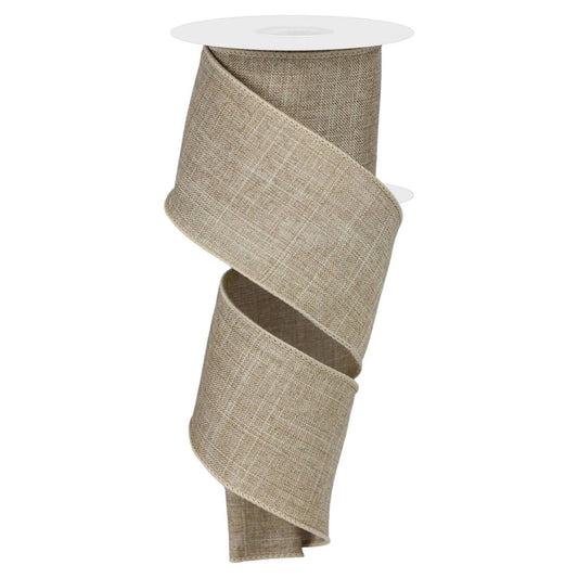 2.5" Royal Burlap Ribbon: Beige (10 Yard)