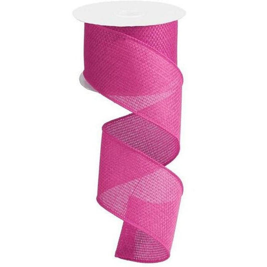 2.5" Royal Faux Burlap Ribbon: Hot Pink (10 Yards)