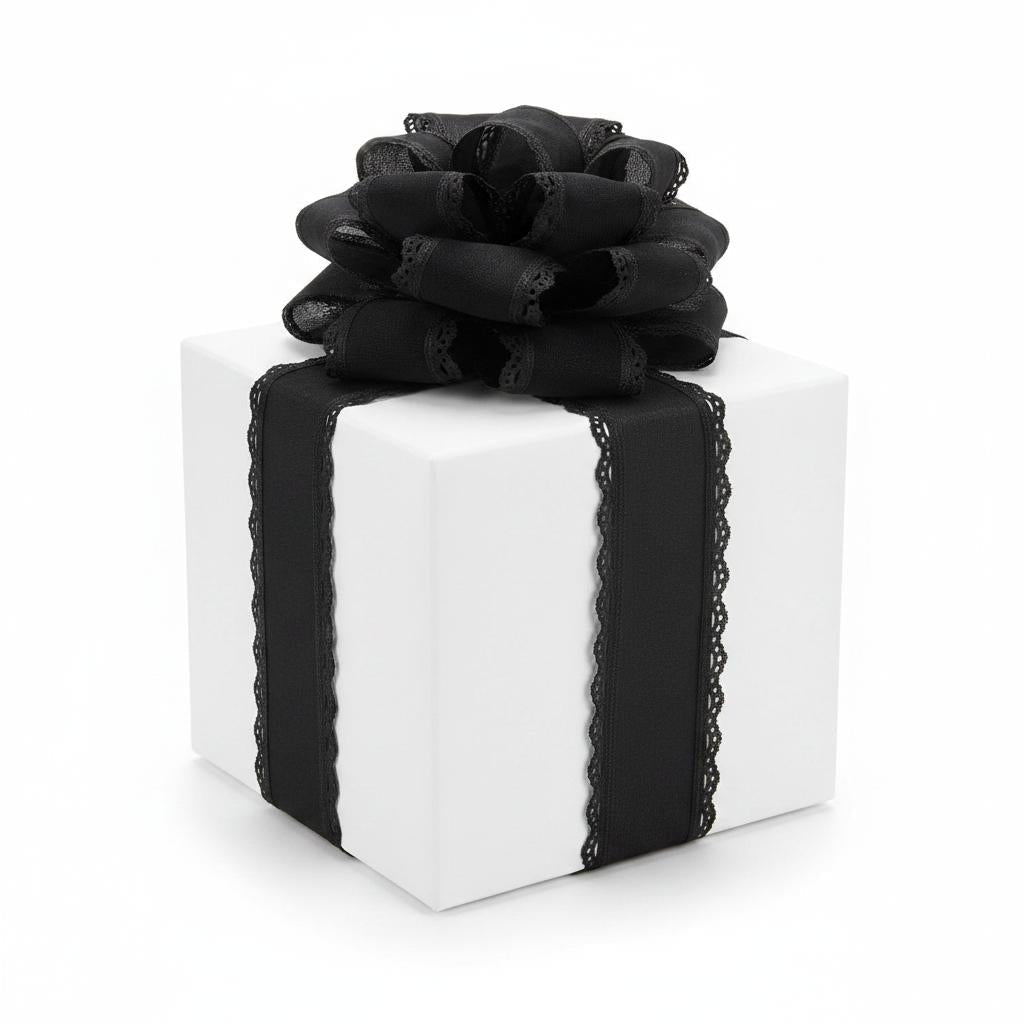 2.5" Scalloped Edge Ribbon: Black (10 Yard)