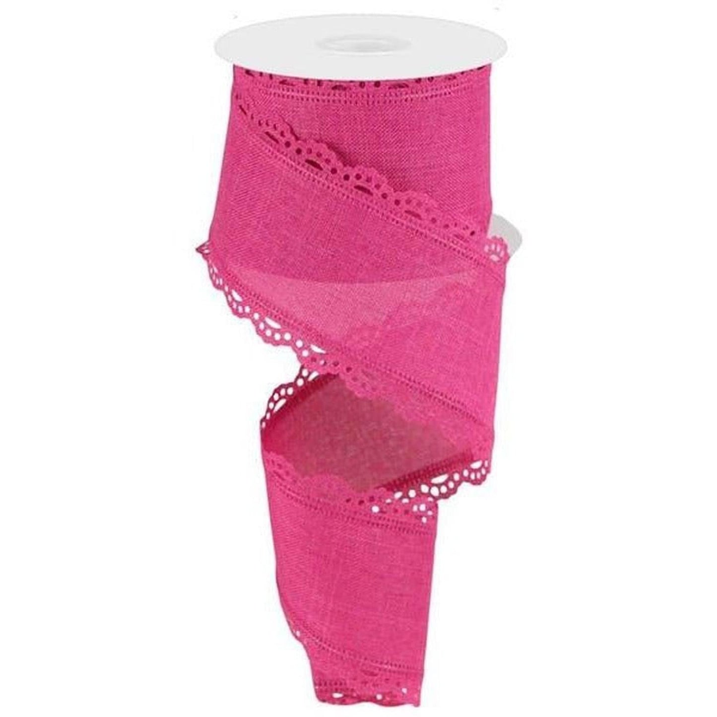 2.5" Scalloped Edge Ribbon: Fuchsia (10 Yard)