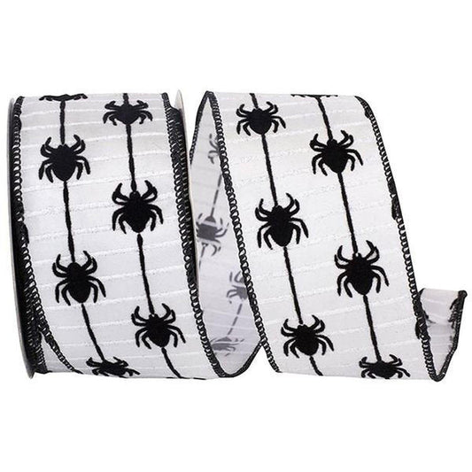 2.5" Spider Crawlers Ribbon: White (10 Yards)