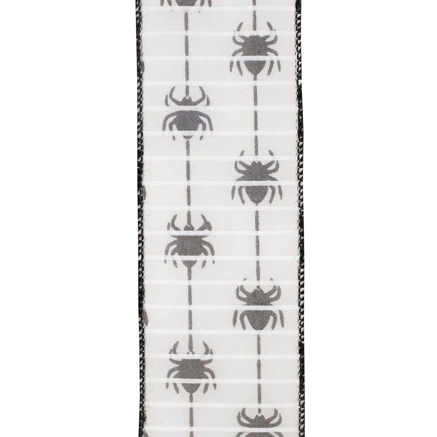 2.5" Spider Crawlers Ribbon: White (10 Yards)