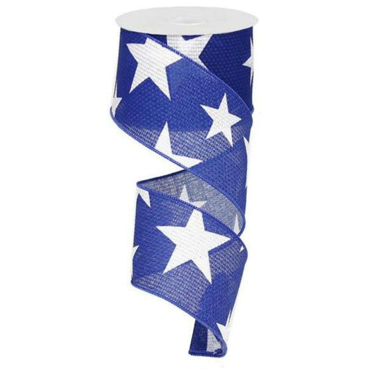 2.5" Star Canvas Ribbon: Navy Blue  (10 Yards)