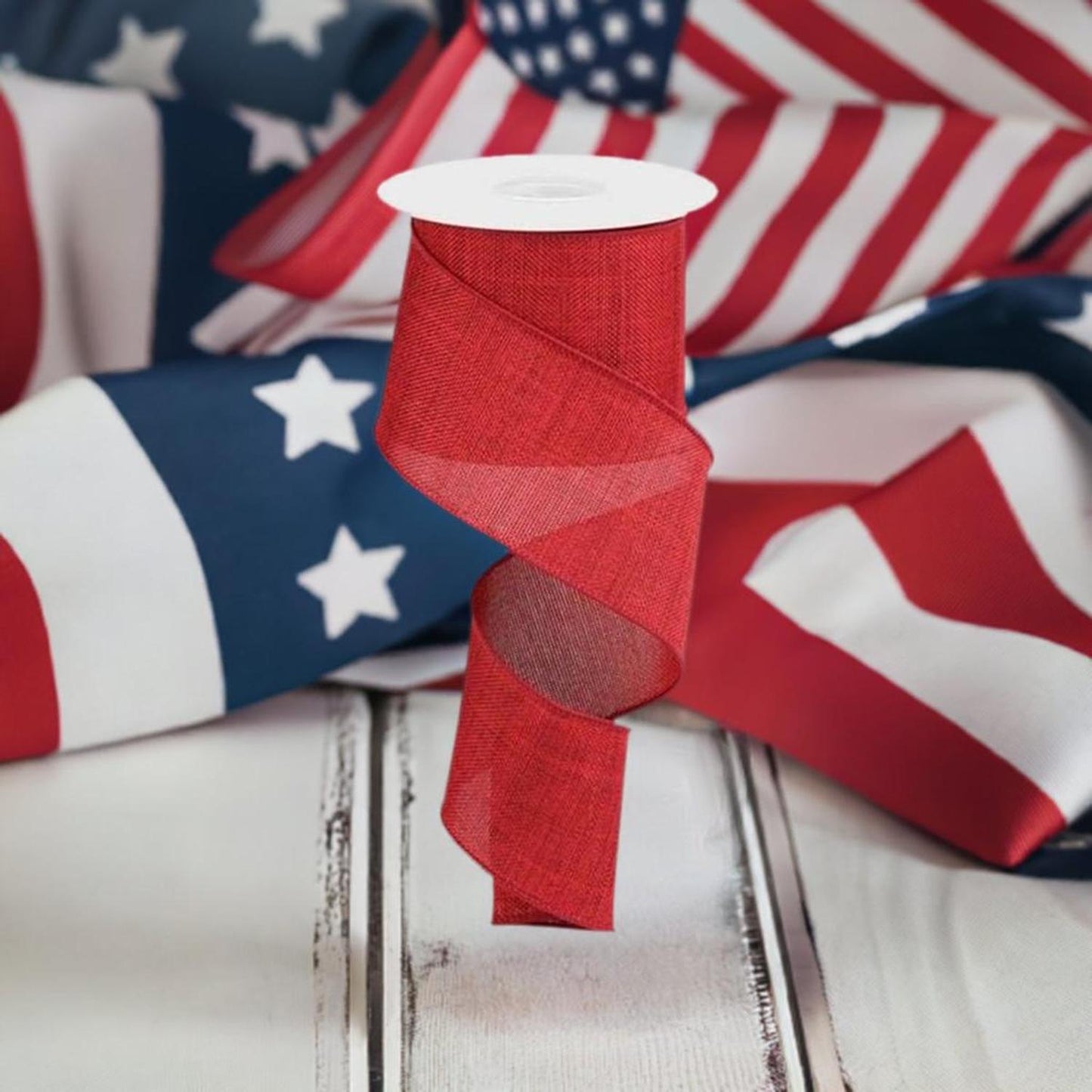 2.5" Thick Royal Burlap Ribbon: Dark Red (10 Yards)