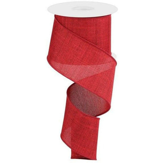 2.5" Thick Royal Burlap Ribbon: Dark Red (10 Yards)