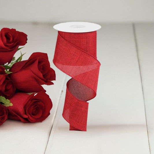 2.5" Thick Royal Burlap Ribbon: Dark Red (10 Yards)