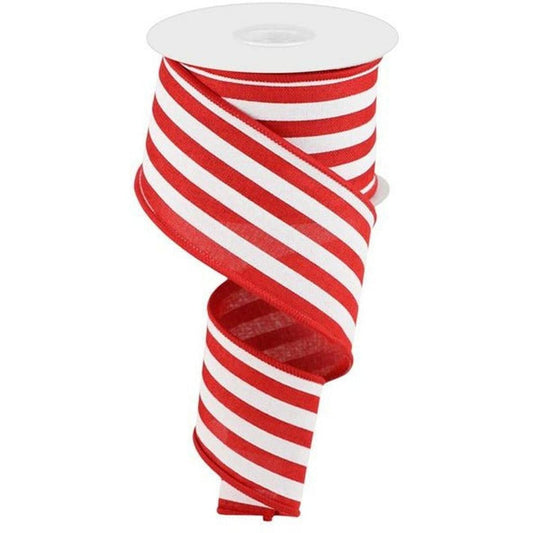 2.5" Vertical Stripe Ribbon: Red (10 Yards)