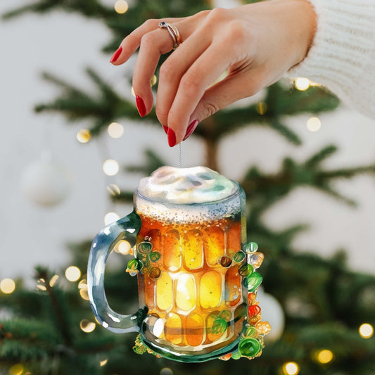 Irish Beer Mug Wooden Ornaments by G. DeBrekht Celtic St Patrick Decor - 8652775