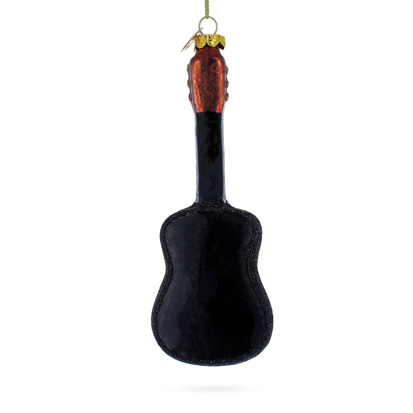 Rocking' Glittered Guitar Glass Christmas Ornament