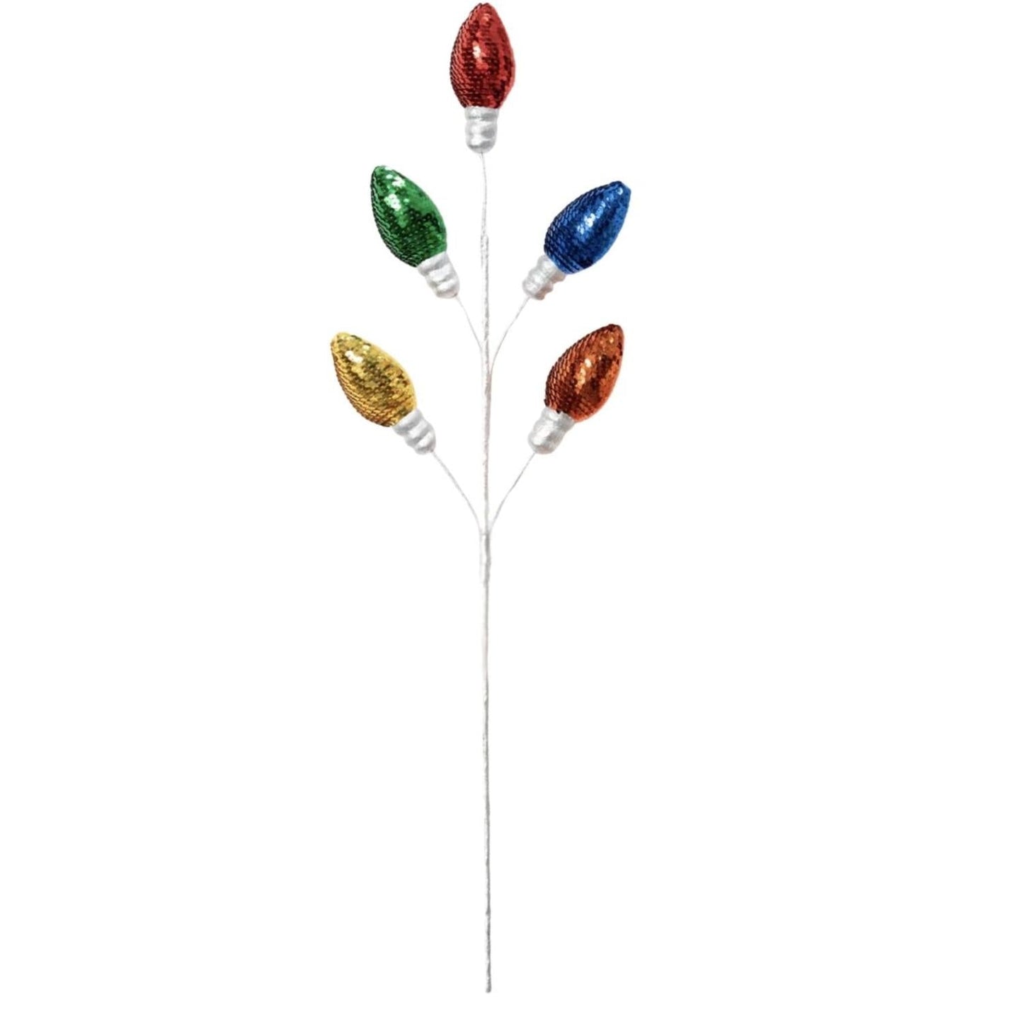26" Sequin Light Bulb Spray: Traditional