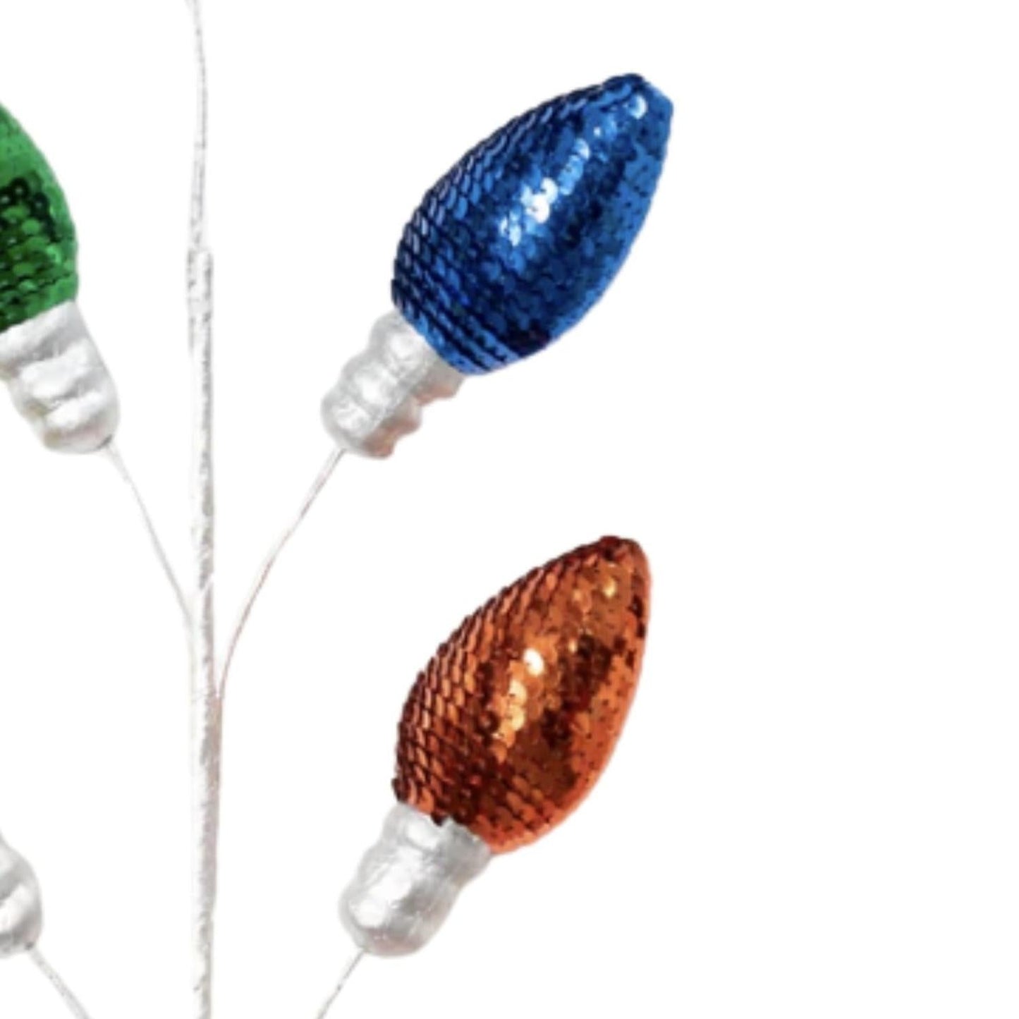 26" Sequin Light Bulb Spray: Traditional