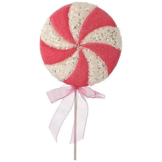 26" Iced Sweets Peppermint Lollipop Stick: Pink