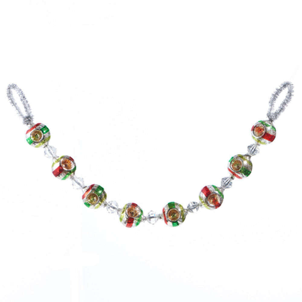 26" Vintage Indent Glass Ornament Garland