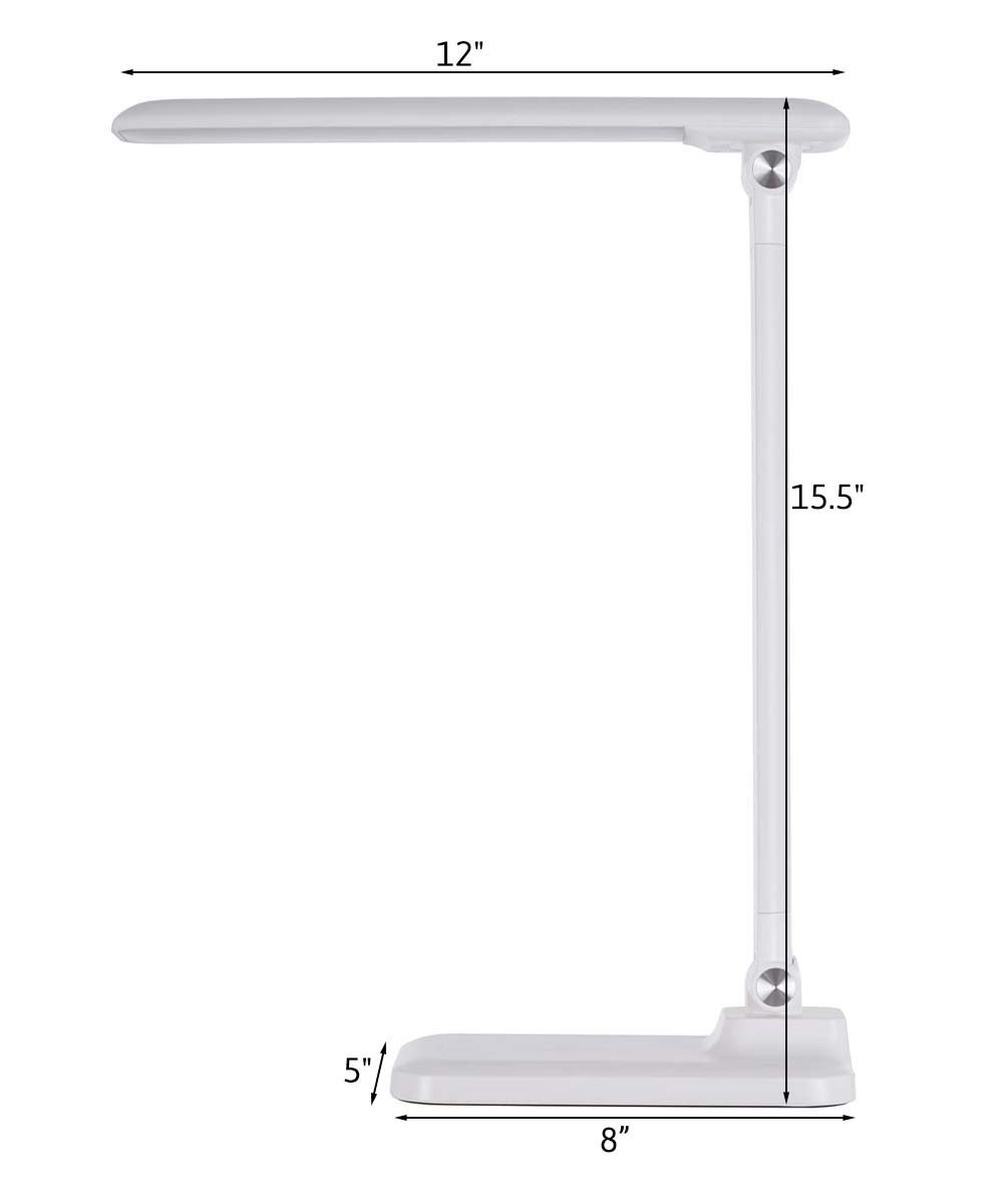Brilli 15"H Bright-Clean Antimicrobial LED Desk Lamp Matte White Finish with Wireless Charging