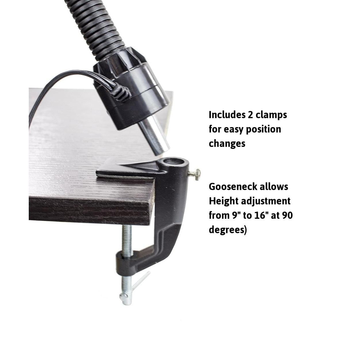 26"H Clamp-on LED Bright Reader Desk Lamp