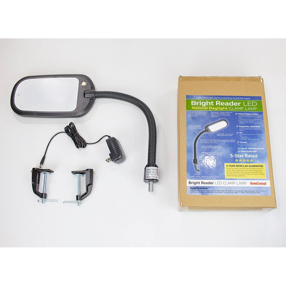 26"H Clamp-on LED Bright Reader Desk Lamp