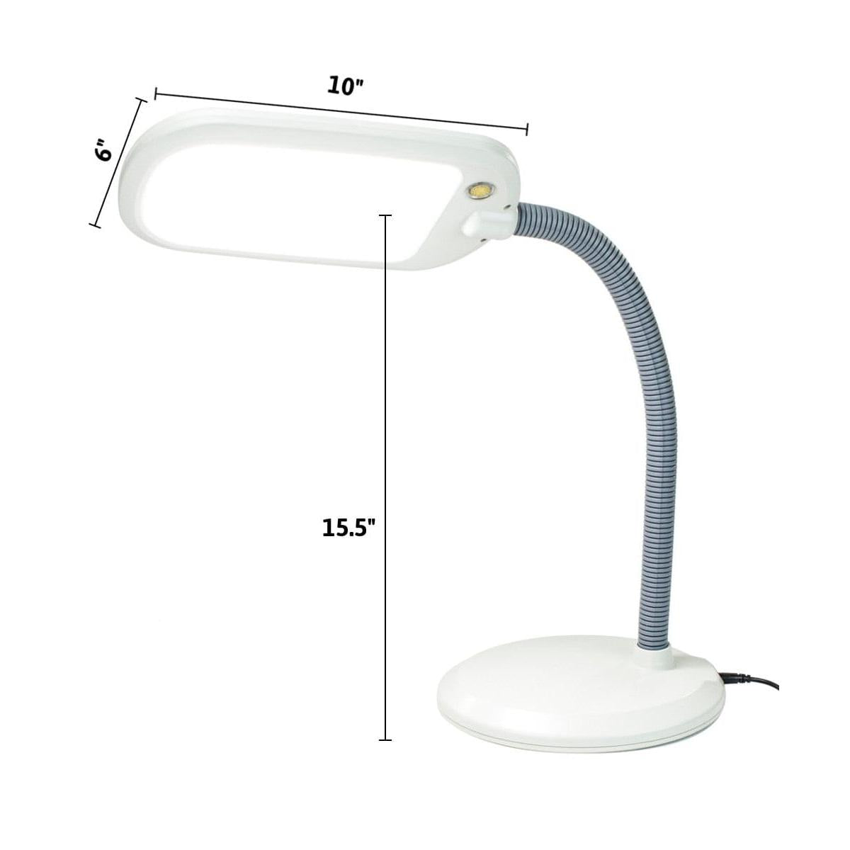 26"H LED Bright Reader Natural Daylight Full Spectrum Desk Lamp Grey