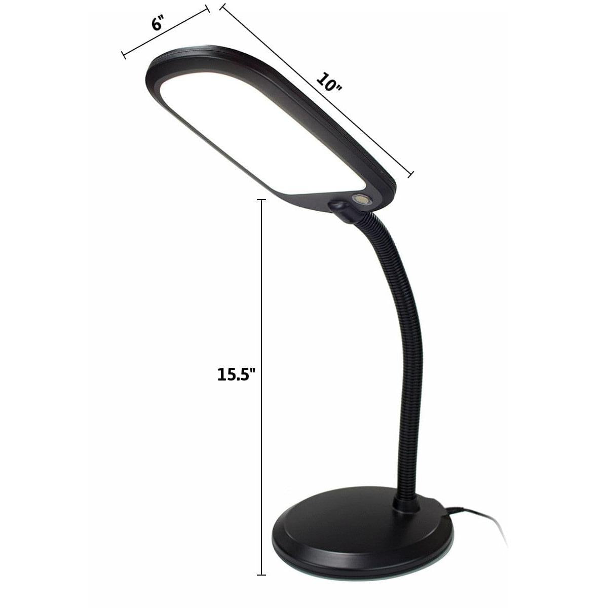 26"H Slim Design LED Bright Reader Natural Daylight Full Spectrum Desk Lamp Black