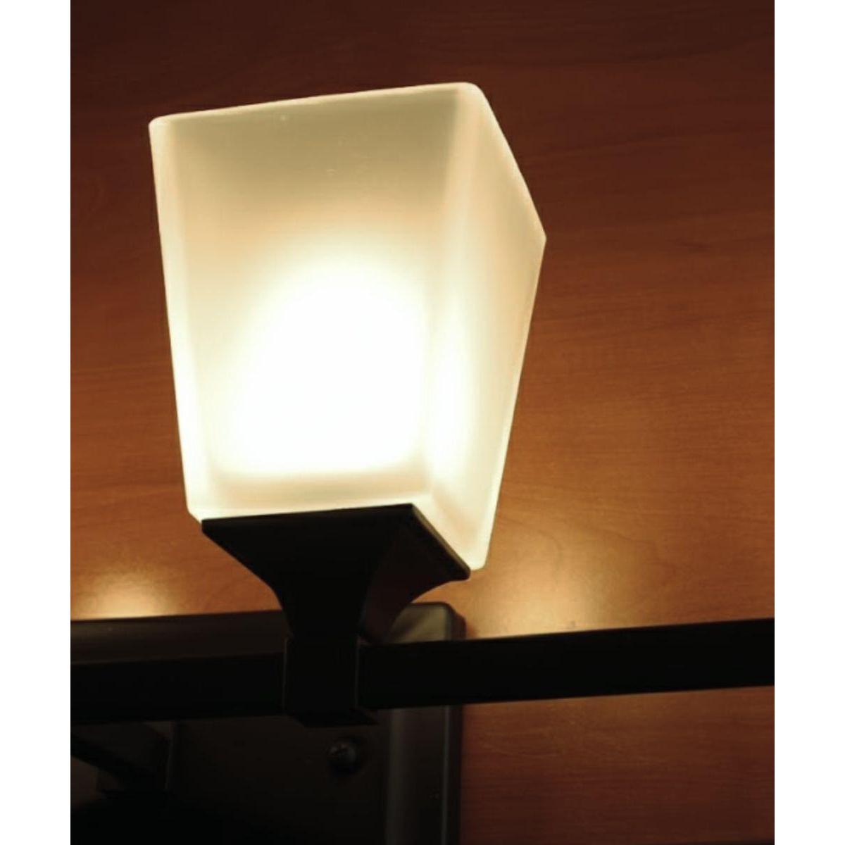 27"W 4-Light LED Bath Vanity Light Fixture Oil Rubbed Bronze Finish with Square Glass Shades