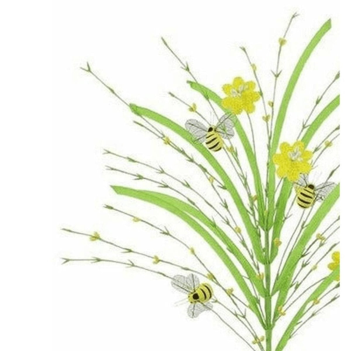 28" Grass Pip Flower Bumble Bee Spray