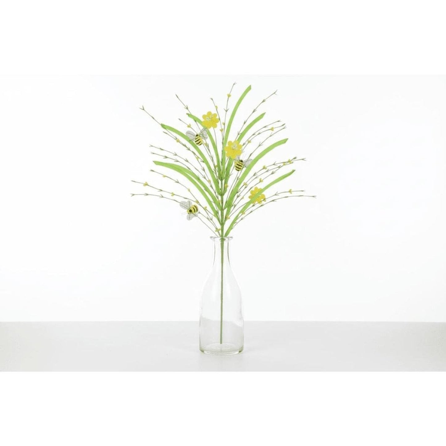 28" Grass Pip Flower Bumble Bee Spray