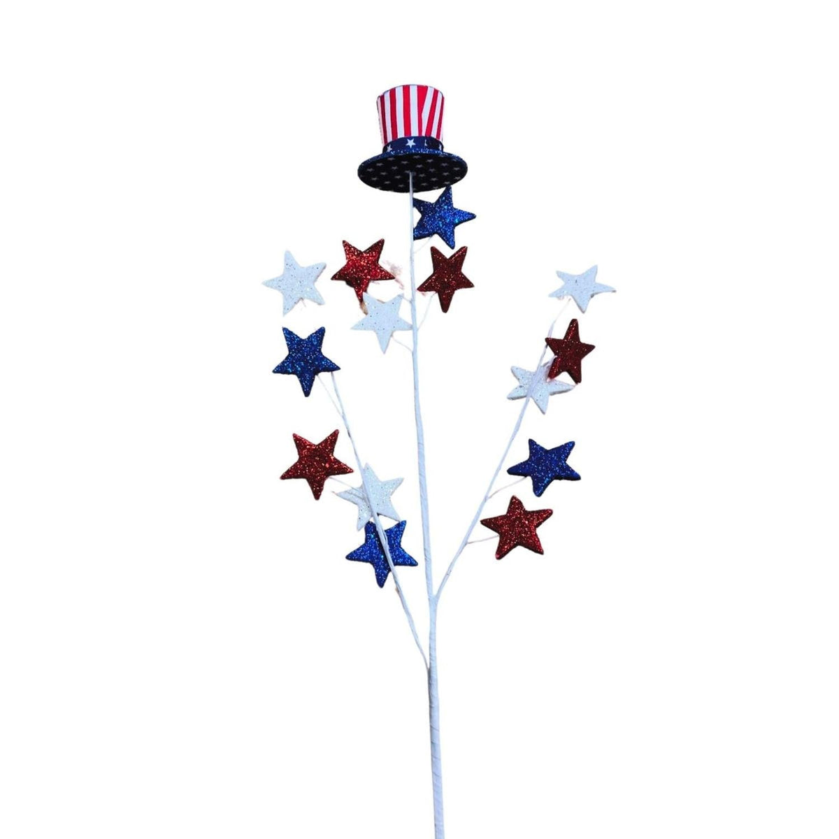 28" Patriotic Uncle Sam Hat Stars Spray