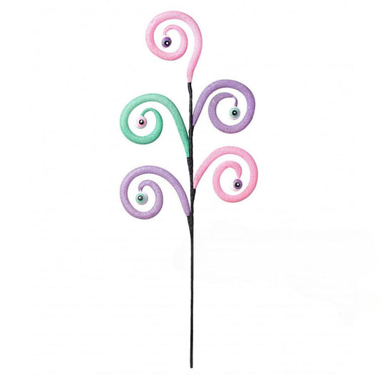28" Eyeballs Spiral Curly Spray: Pink, Purple, Mint