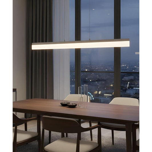 36"W 1-Light Linear Bar Ribbon LED Kitchen Island Light Fixture Brushed Nickel Finish Acrylic Shade