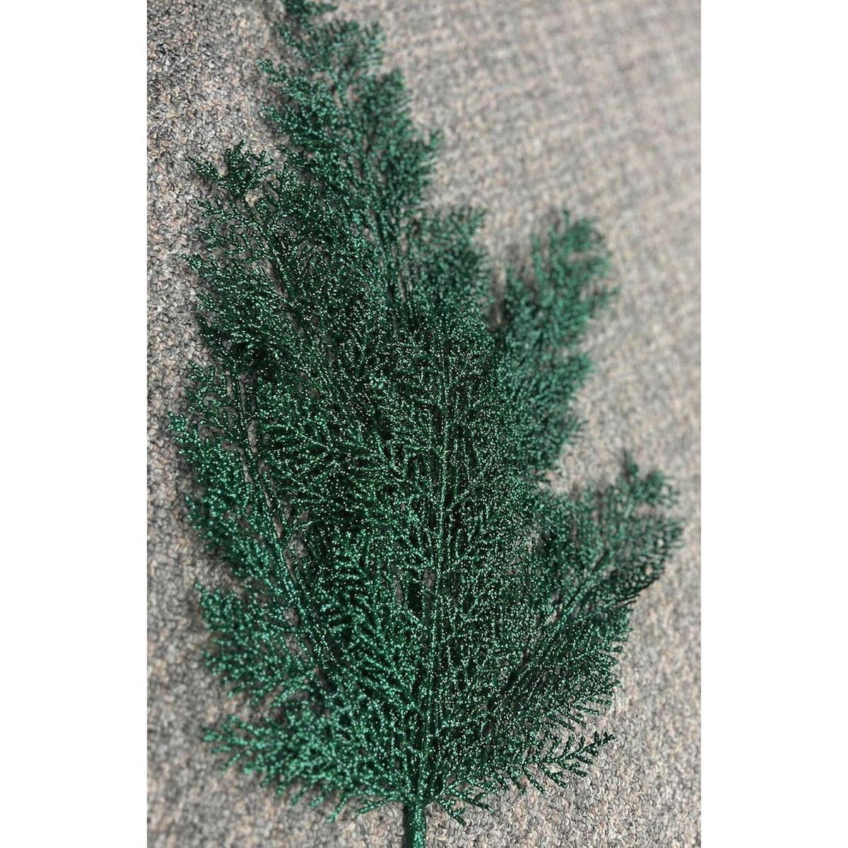 29" Glitter Fern Spray: Hunter Green
