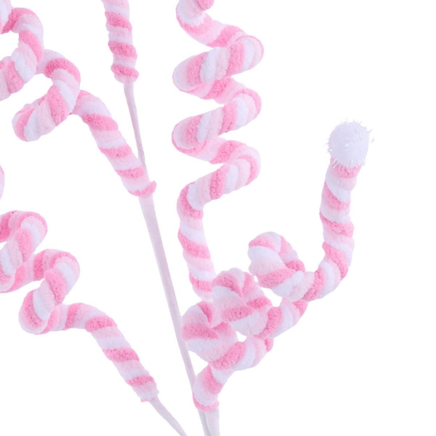 29" Velvet Rope Pom Pom Spray: Pink/White