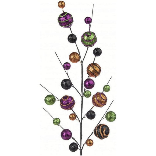 29" Whimsical Glittered Ball Spray: Halloween