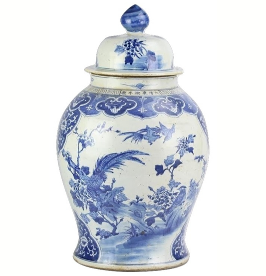 Large Pheasant Ginger Jar