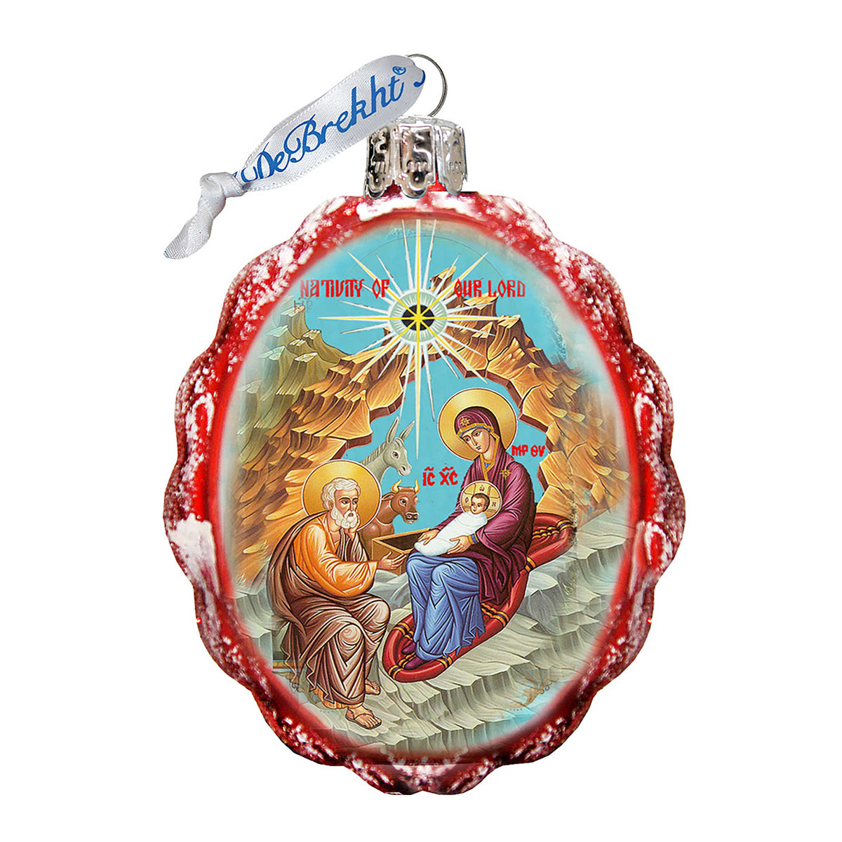 Orthodox Nativity Mercury Glass Ornament by G. DeBrekht - Nativity Holiday Decor - 772052