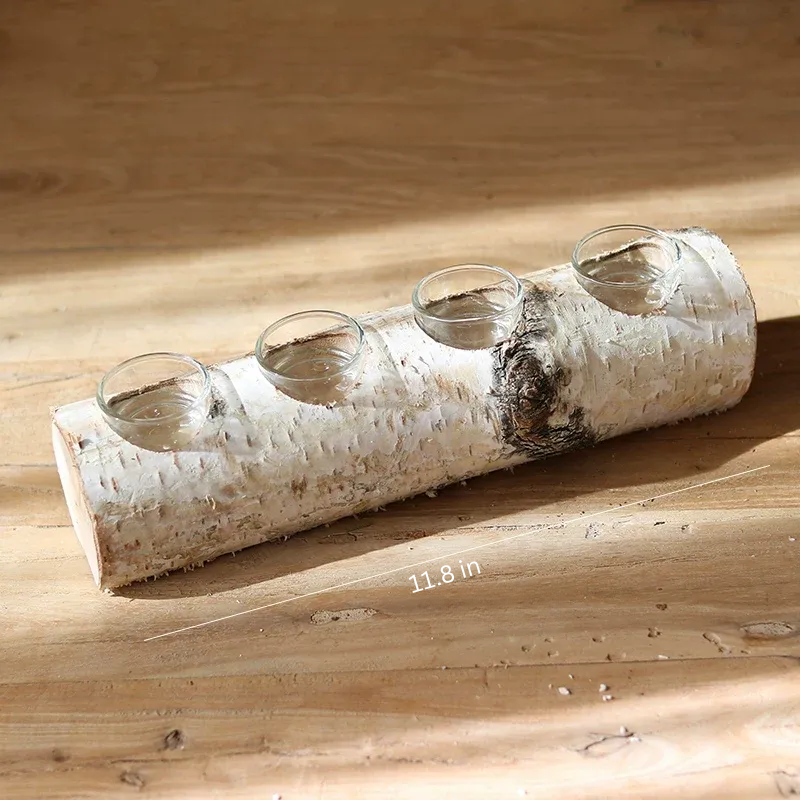 Natural Birch Log Tealight Holder