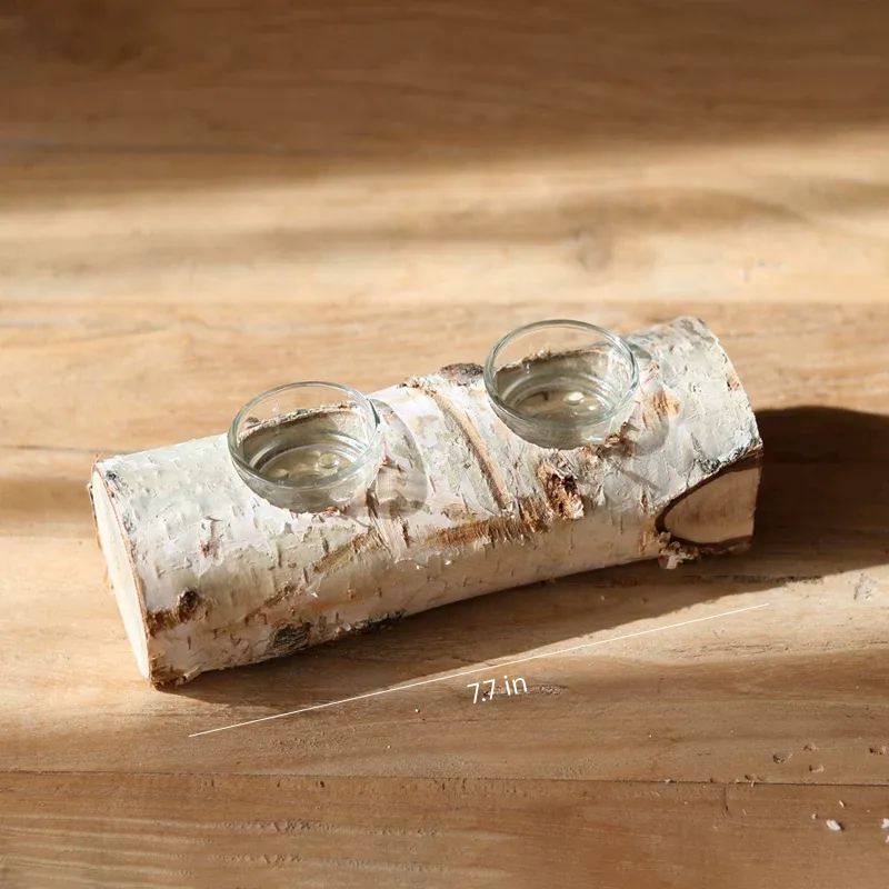 Natural Birch Log Tealight Holder
