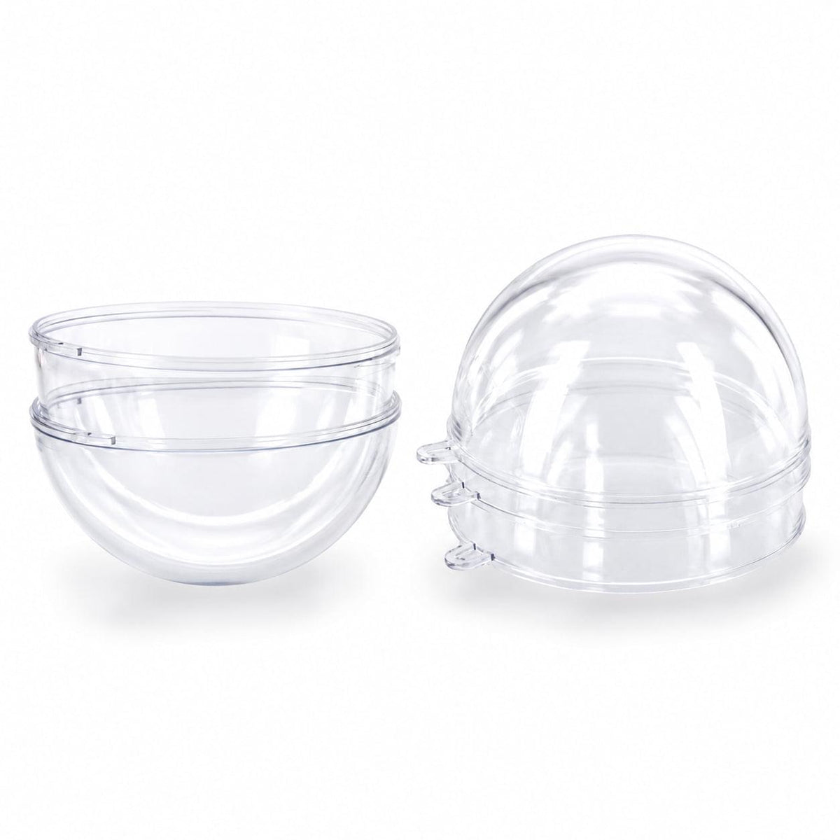 2.36-Inch Clear Plastic Fillable Christmas Ball Ornaments for DIY Crafts: Set of 3
