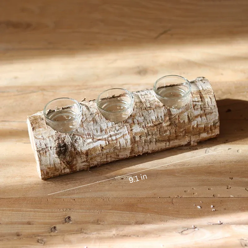 Natural Birch Log Tealight Holder