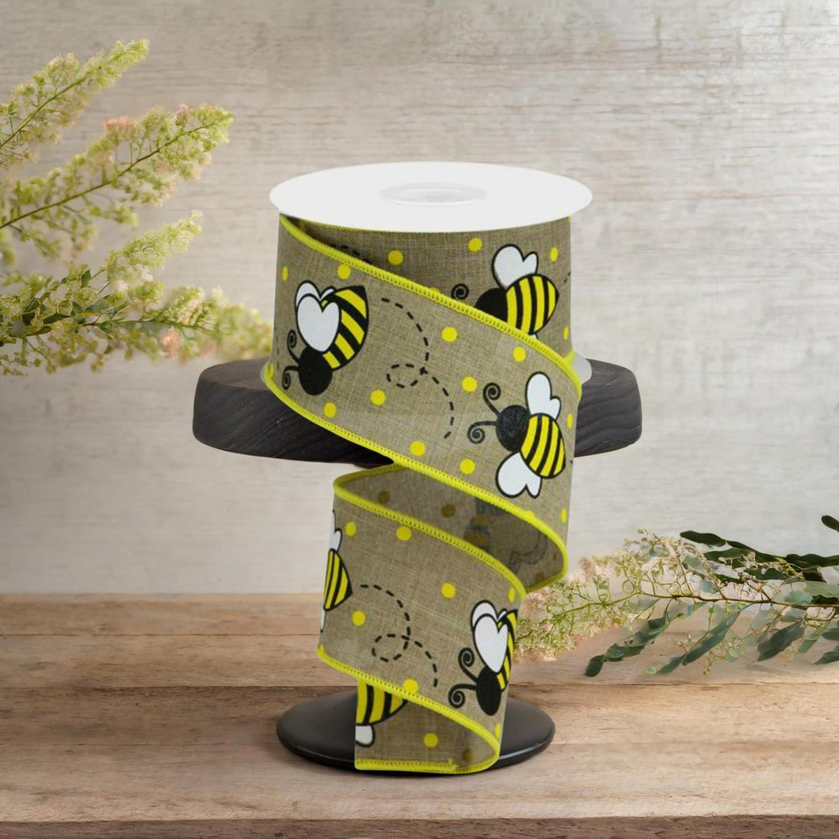 2.5" Bumblebee Royal Ribbon: Light Beige (10 Yards)