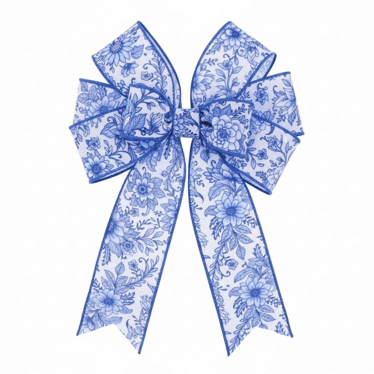 2.5" Chinoiserie Floral Ribbon: Blue (10 Yards)