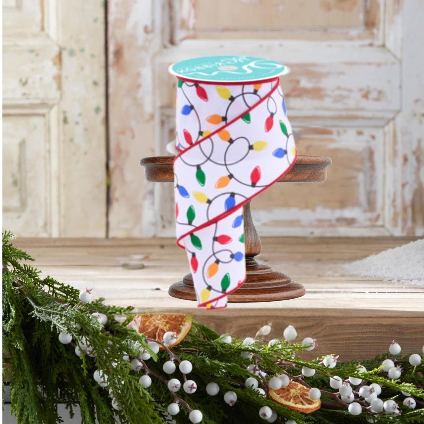 2.5" Christmas Lights Ribbon: Primary (10 Yards)