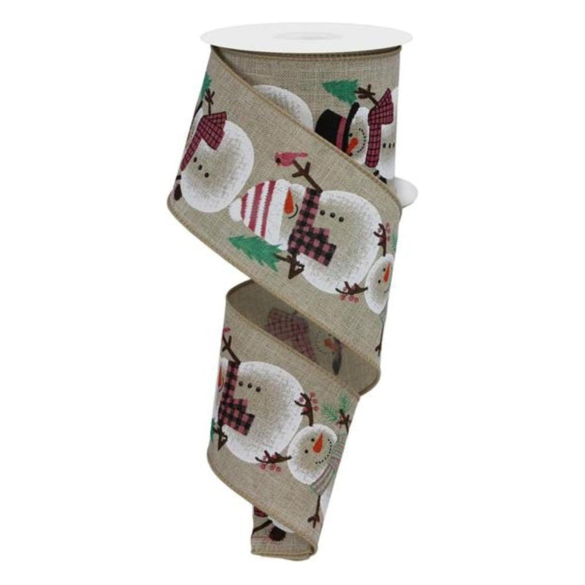 2.5" Chubby Snowman Ribbon: Natural (10 Yards)