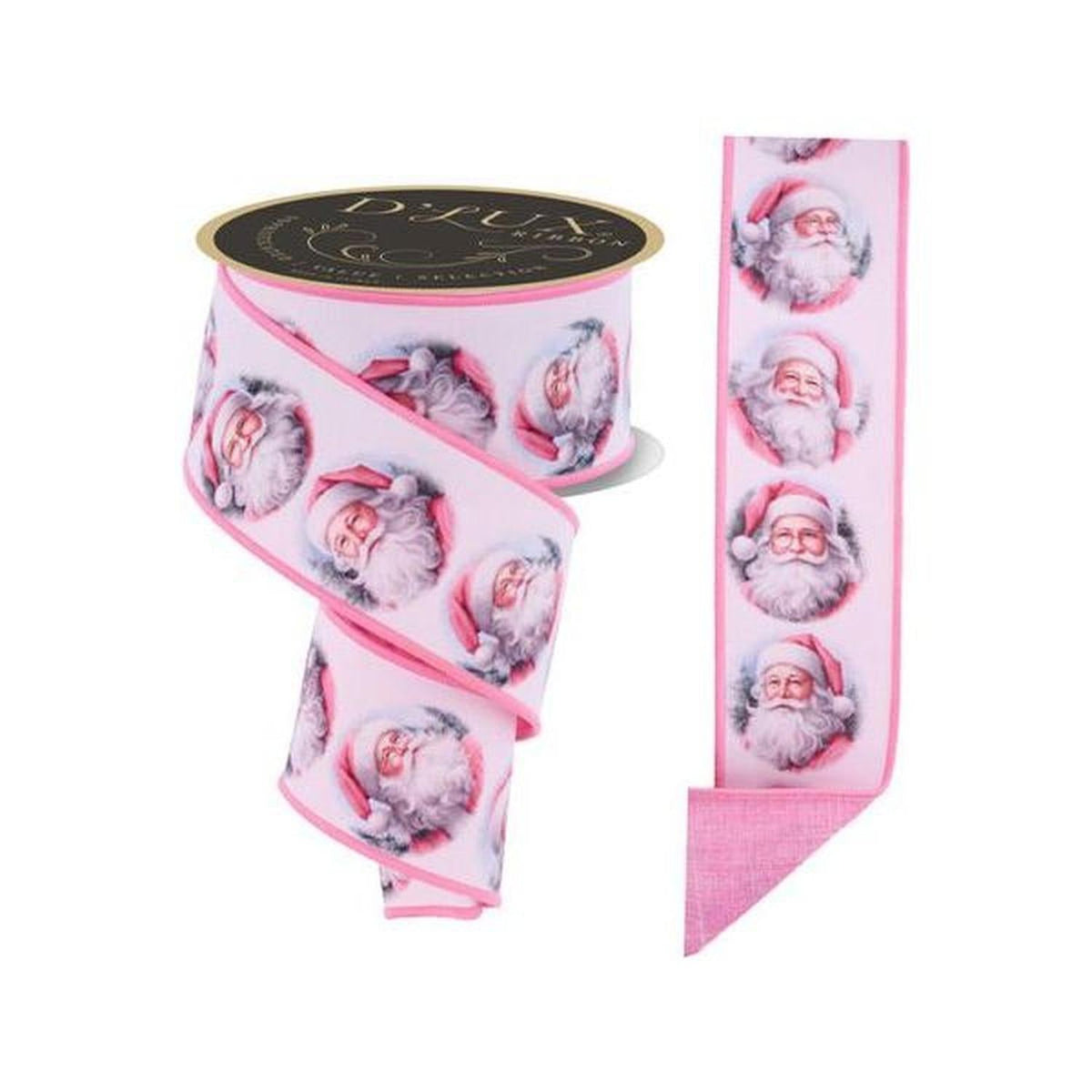 2.5" D'Lux Santa Fused Ribbon: Pink (10 Yards)